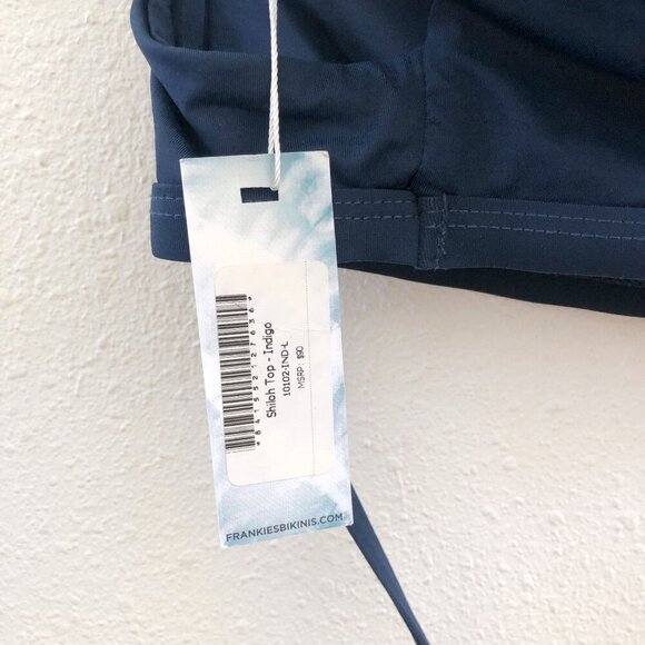 NWT FRANKIES BIKINIS Shiloh Indigo Top Size Large - Picture 6 of 7